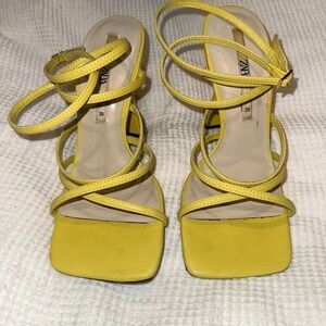Zara Yellow Strappy Heels